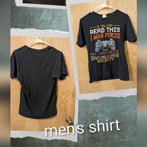 Black Graphic T-Shirt with Gaming Print